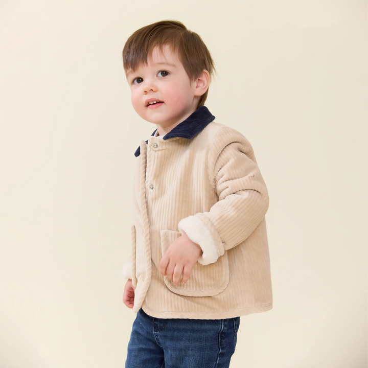 Baby Boys Jace Plush Jacket - Khaki