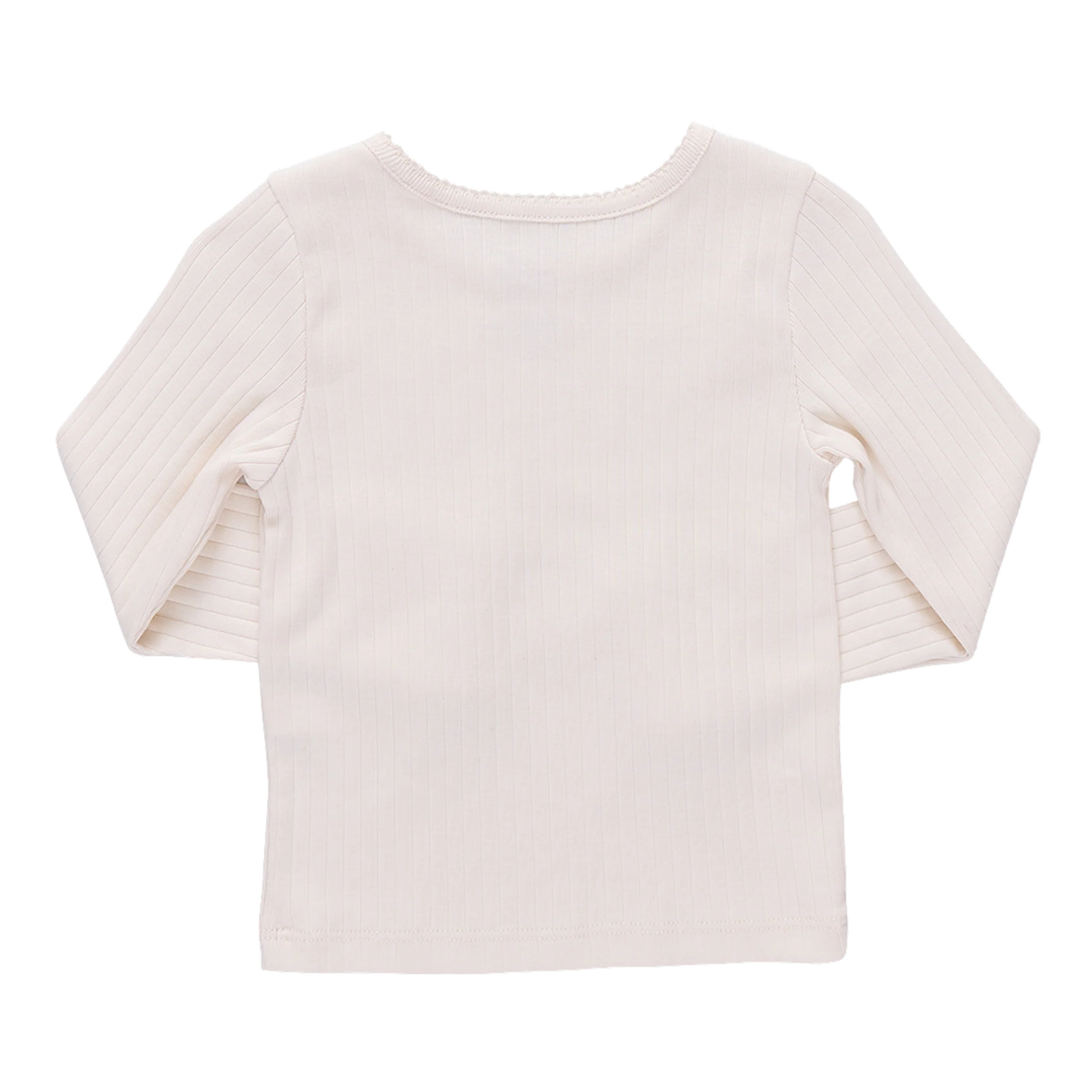 Seesaw Long Sleeve Rib T-Shirt - Cream