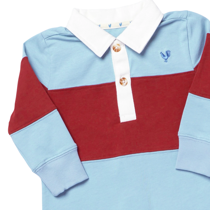 Baby Boys Albert Rugby Jumper - Blue Maroon