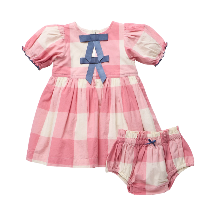 Baby Girls Hermione Dress Set - Pink Check