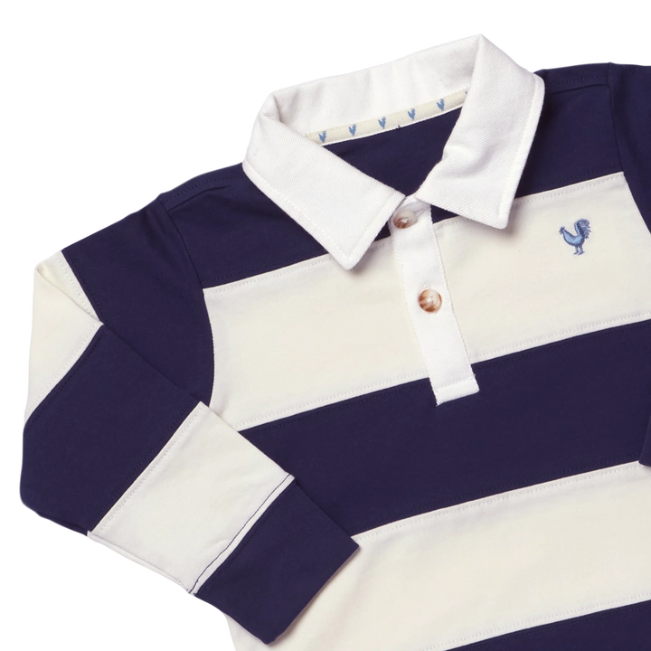 Boys Albert Rugby Shirt - Navy White