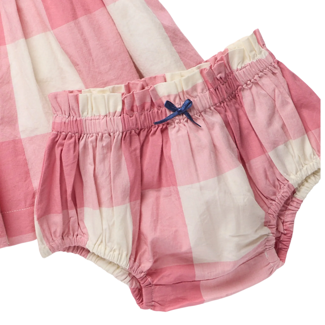 Baby Girls Hermione Dress Set - Pink Check