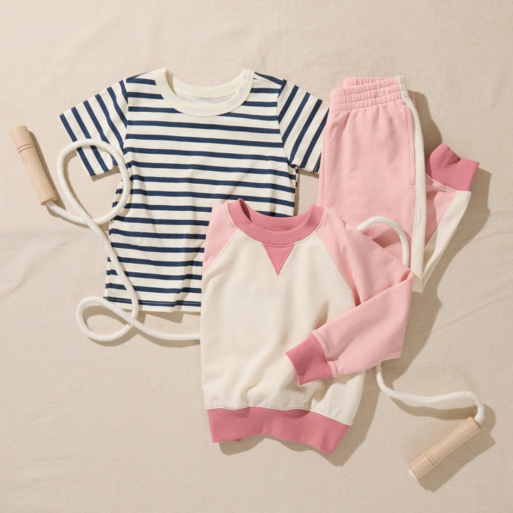 Puzzle Sweatshirt - Pink Color Block