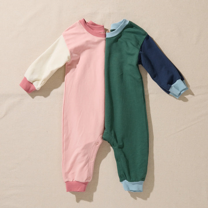 Baby Runaround Jumpsuit - Pink Color Block