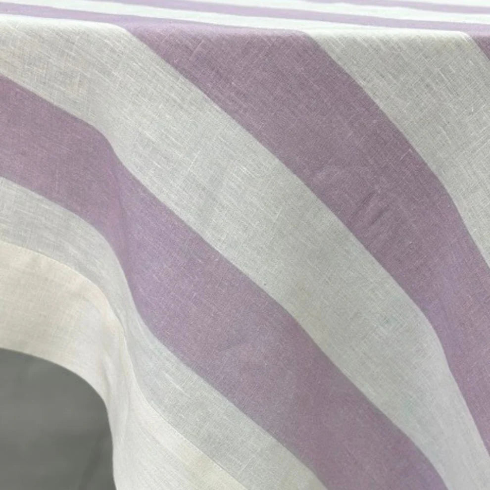 Portofino Bold Black Stripe Linen Table Runner