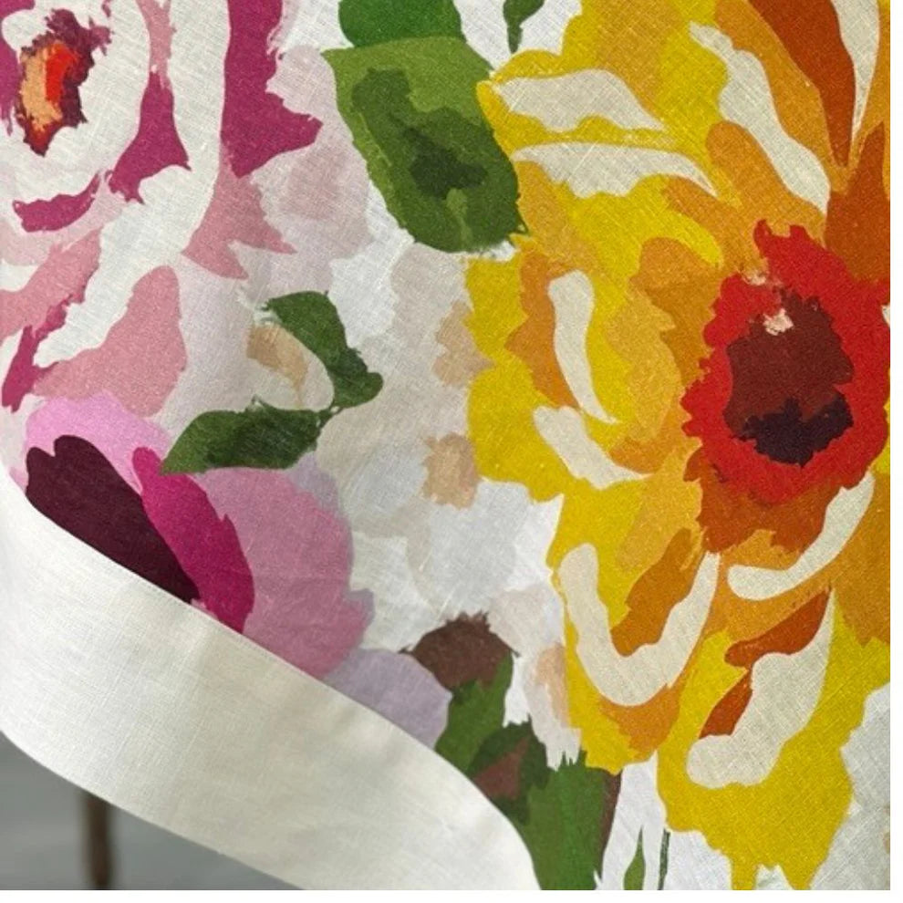Portofino Summer Garden Linen Table Runner