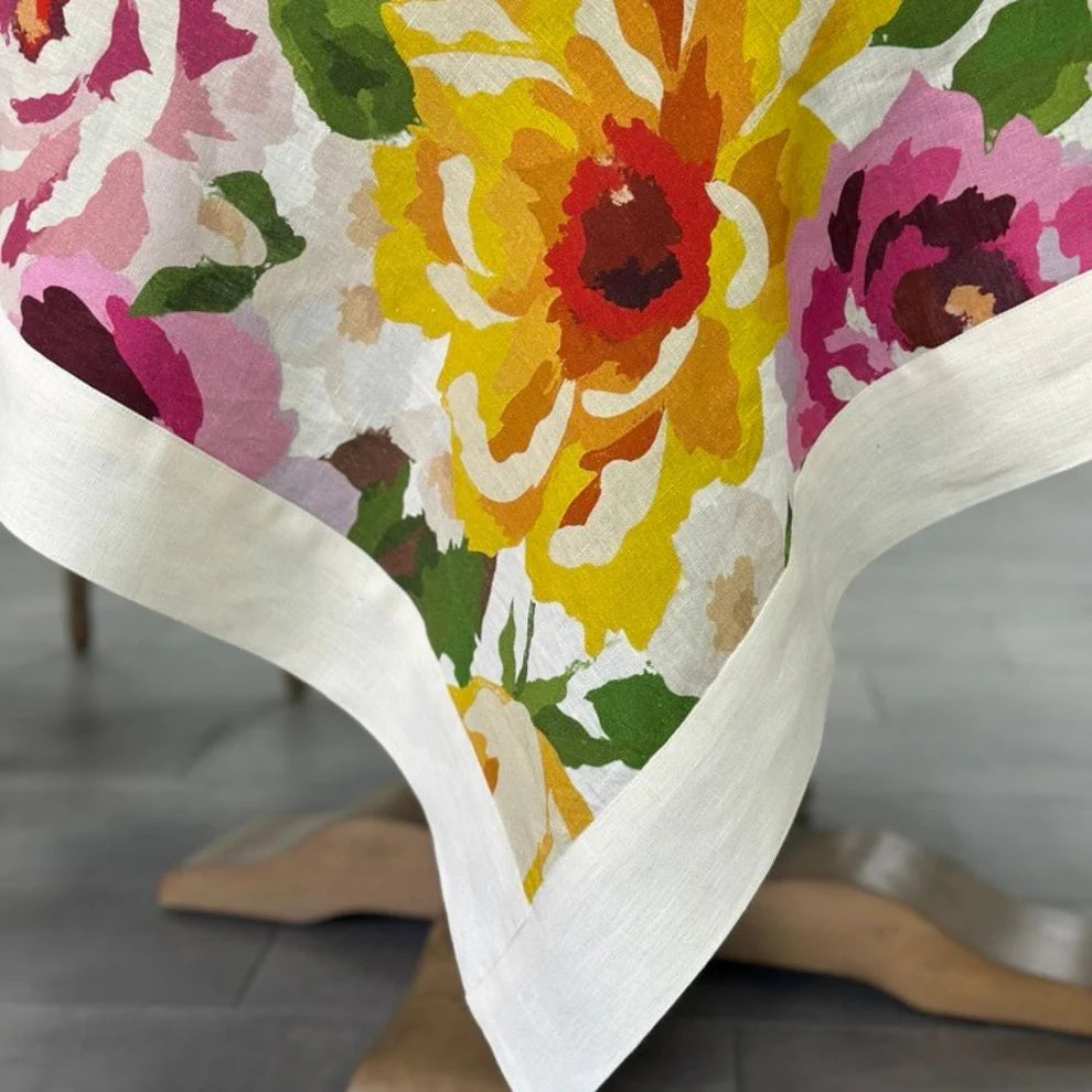 Portofino Summer Garden Linen Table Square