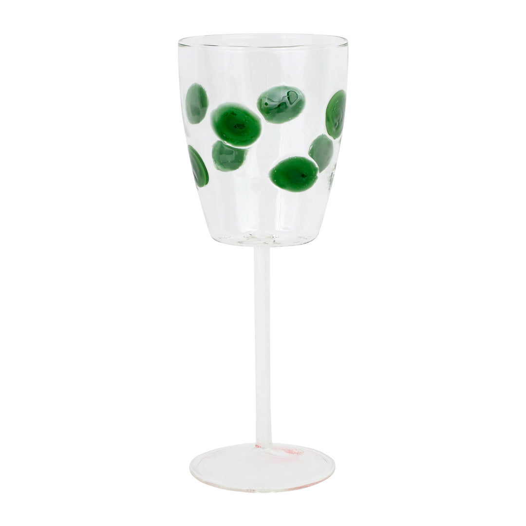 Drop Green Wine Glass