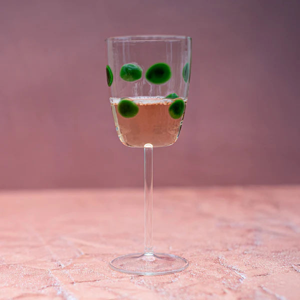 Drop Green Wine Glass