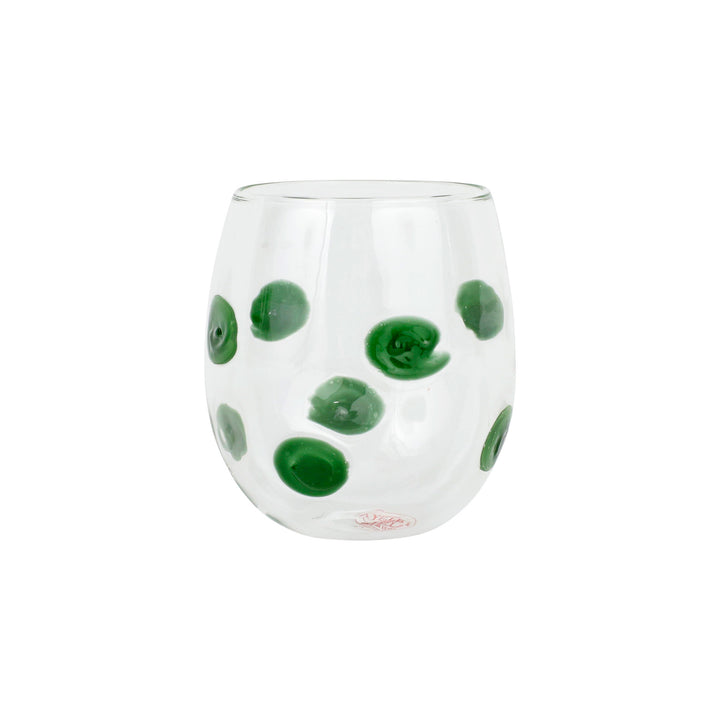 Drop Green Stemless Wine Glass