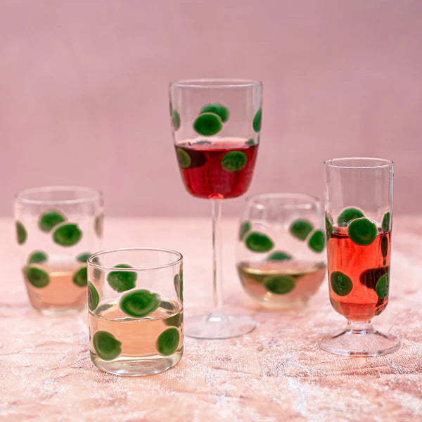 Drop Green Stemless Wine Glass