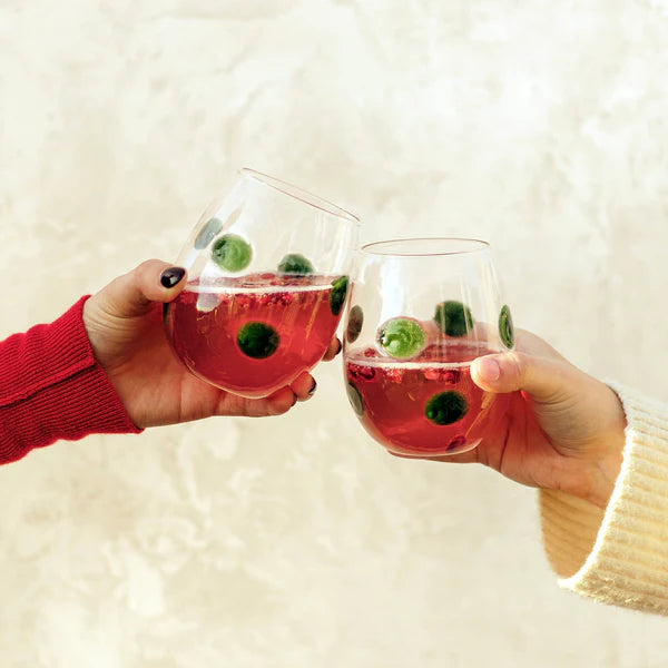 Drop Green Stemless Wine Glass