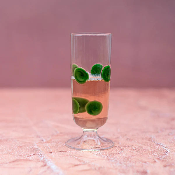 Drop Green Champagne Glass
