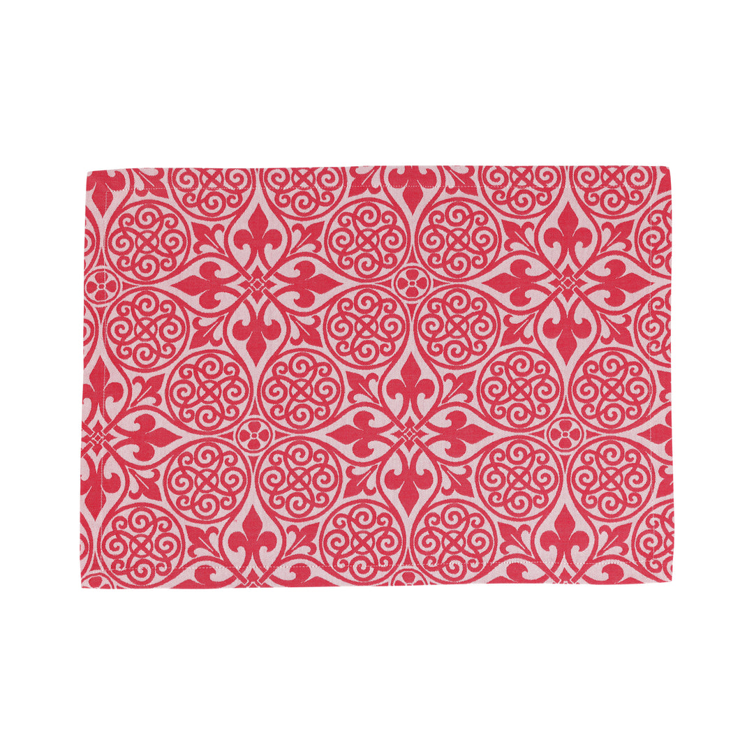 Damask Red Placemats - Set of 4