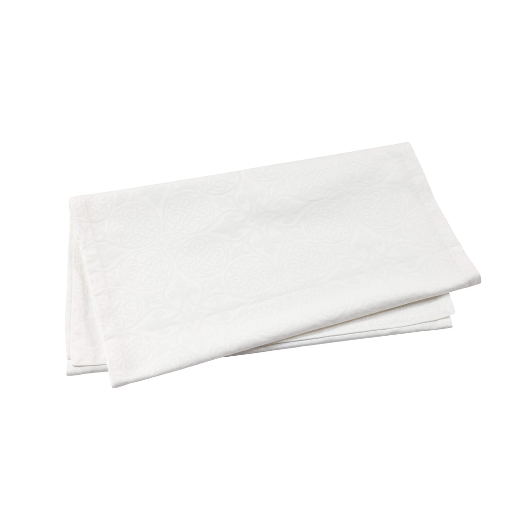 Damask Runner - White