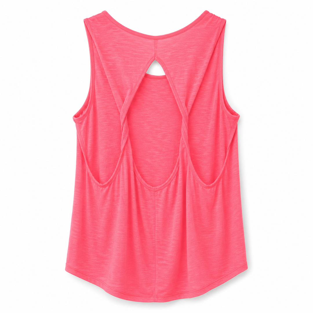 Neon Pink Love Tank w/ Open Back