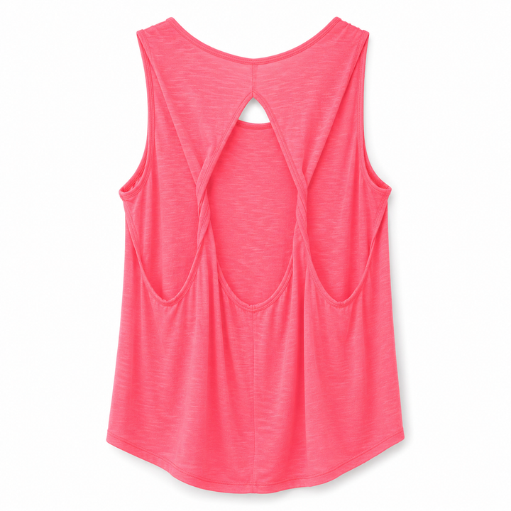 Neon Pink Love Tank w/ Open Back