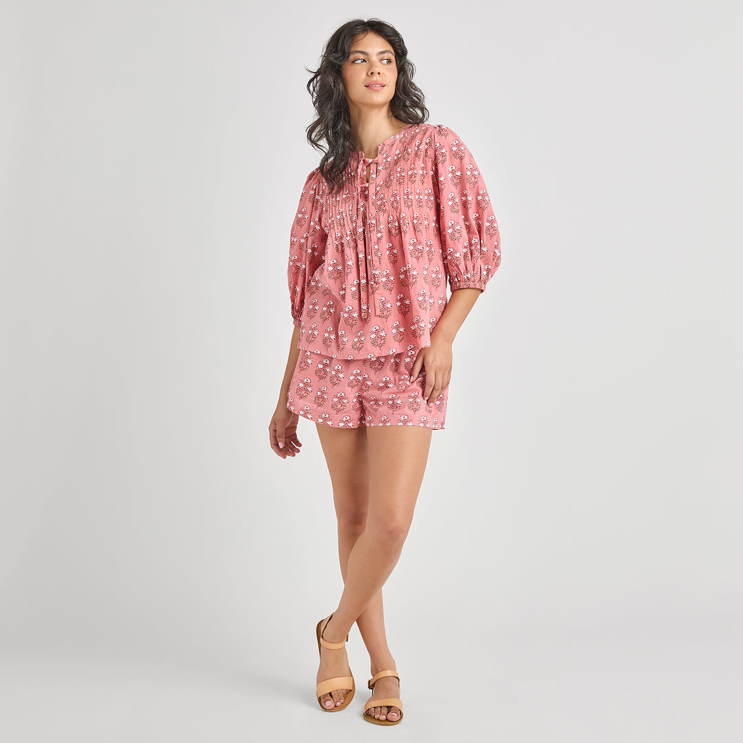 Womens Indira Top - Pink Strawflower