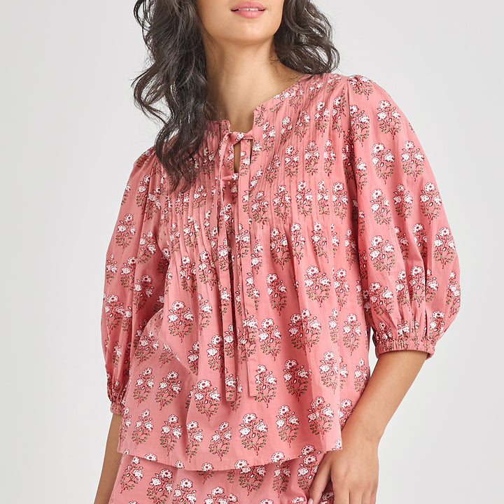 Womens Indira Top - Pink Strawflower