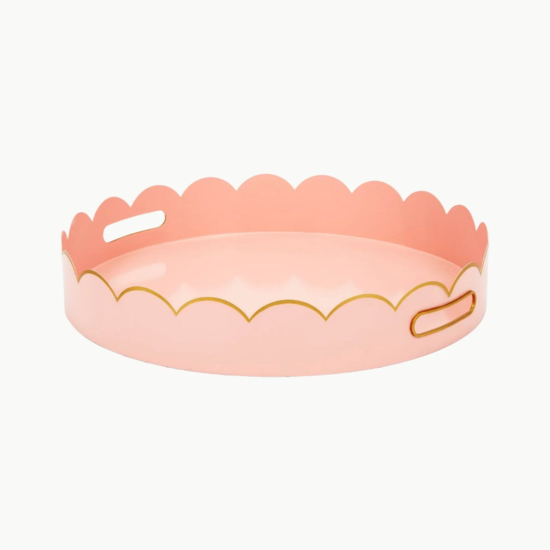 Eloise Blush & Gold Scalloped Metal Tray