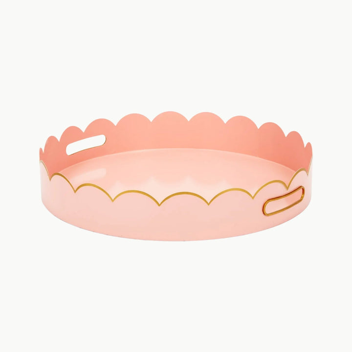 Eloise Blush & Gold Scalloped Metal Tray