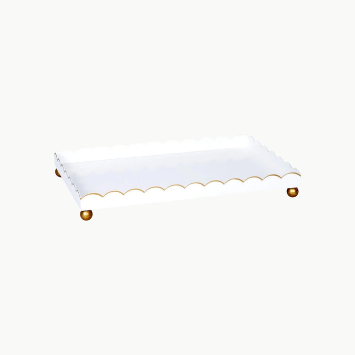 Rectangular Eloise White & Gold Tray