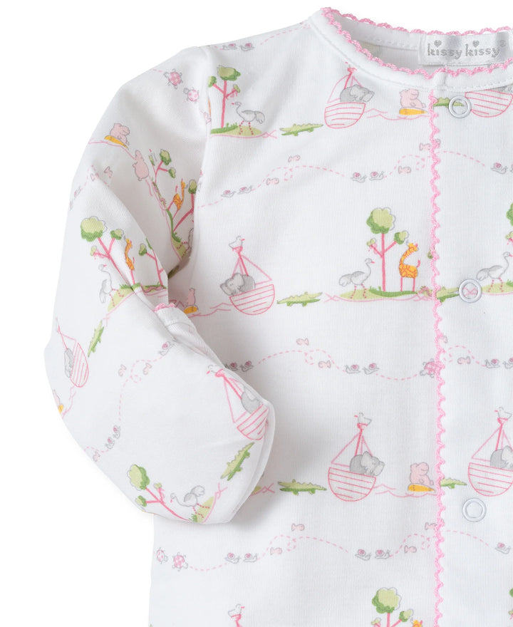 Noah's Print Footie - Pink