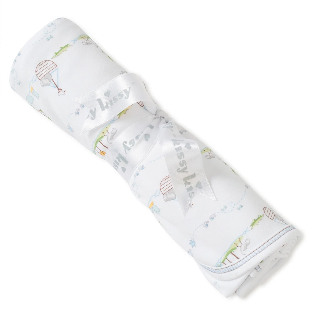 Noah's Print Blanket - Blue