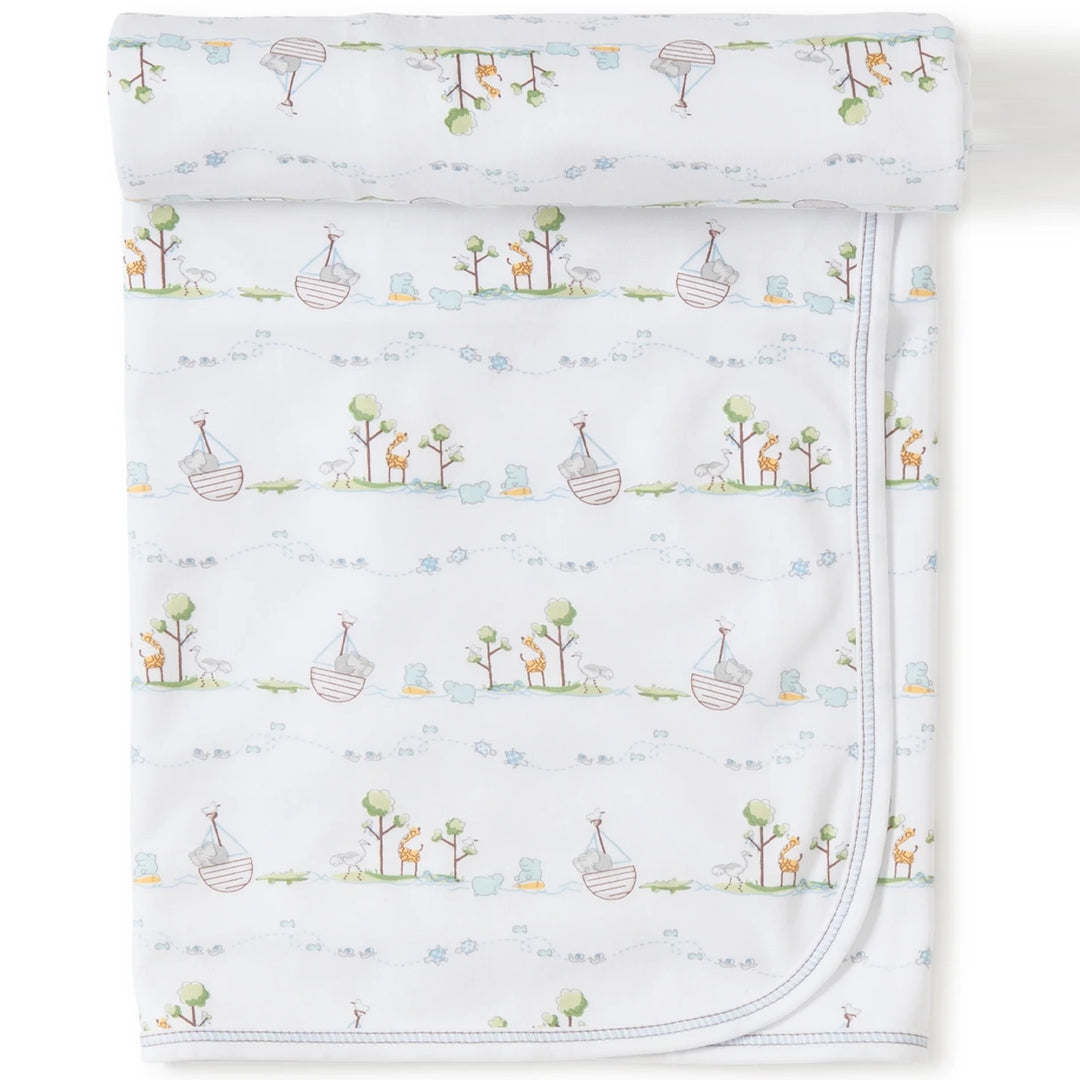 Noah's Print Blanket - Blue