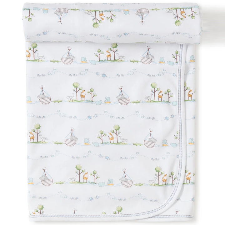 Noah's Print Blanket - Blue