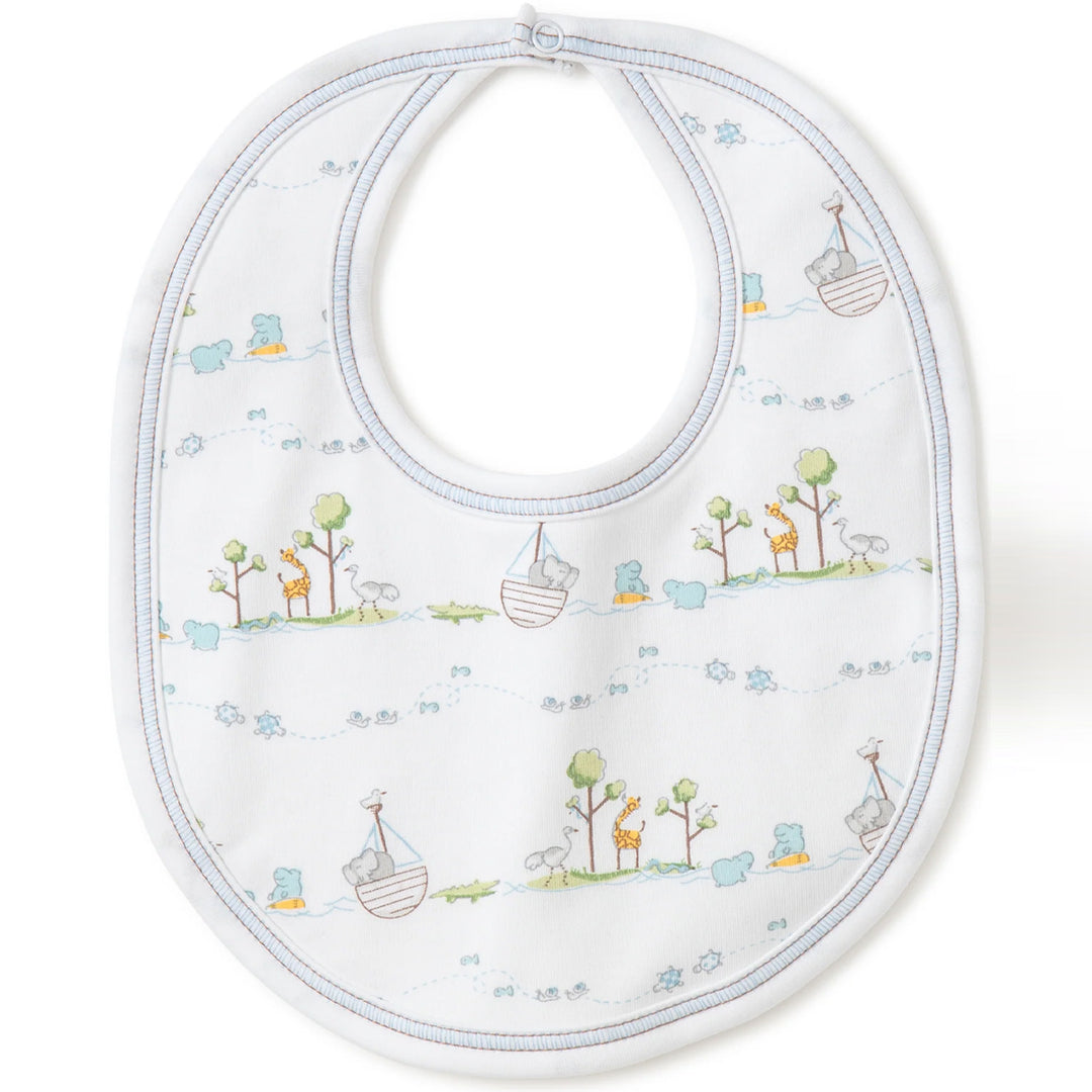 Noah's Print Bib - Blue