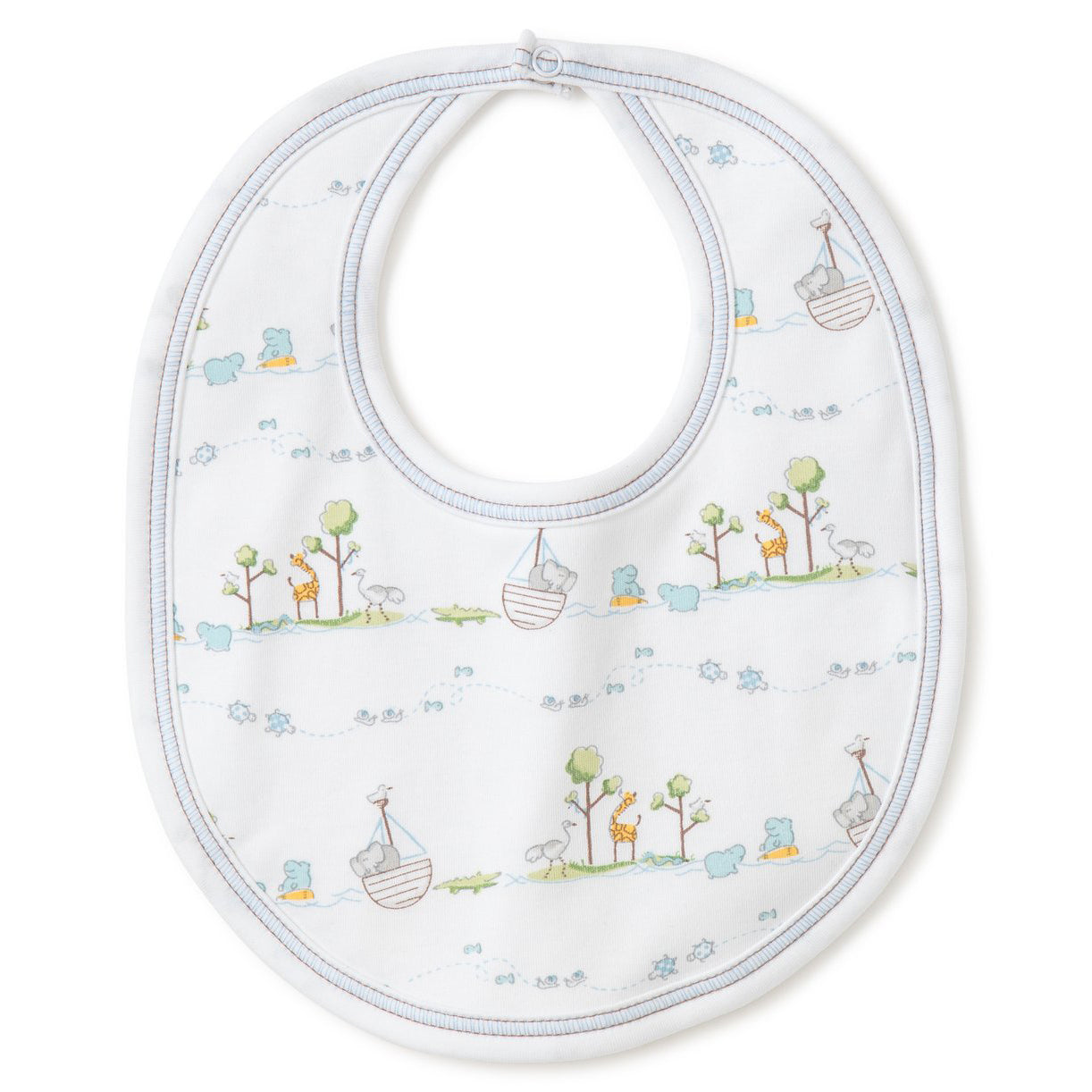 Noah's Ark Light Blue Printed Bib