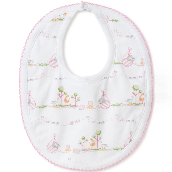Noah's Print Bib - Pink