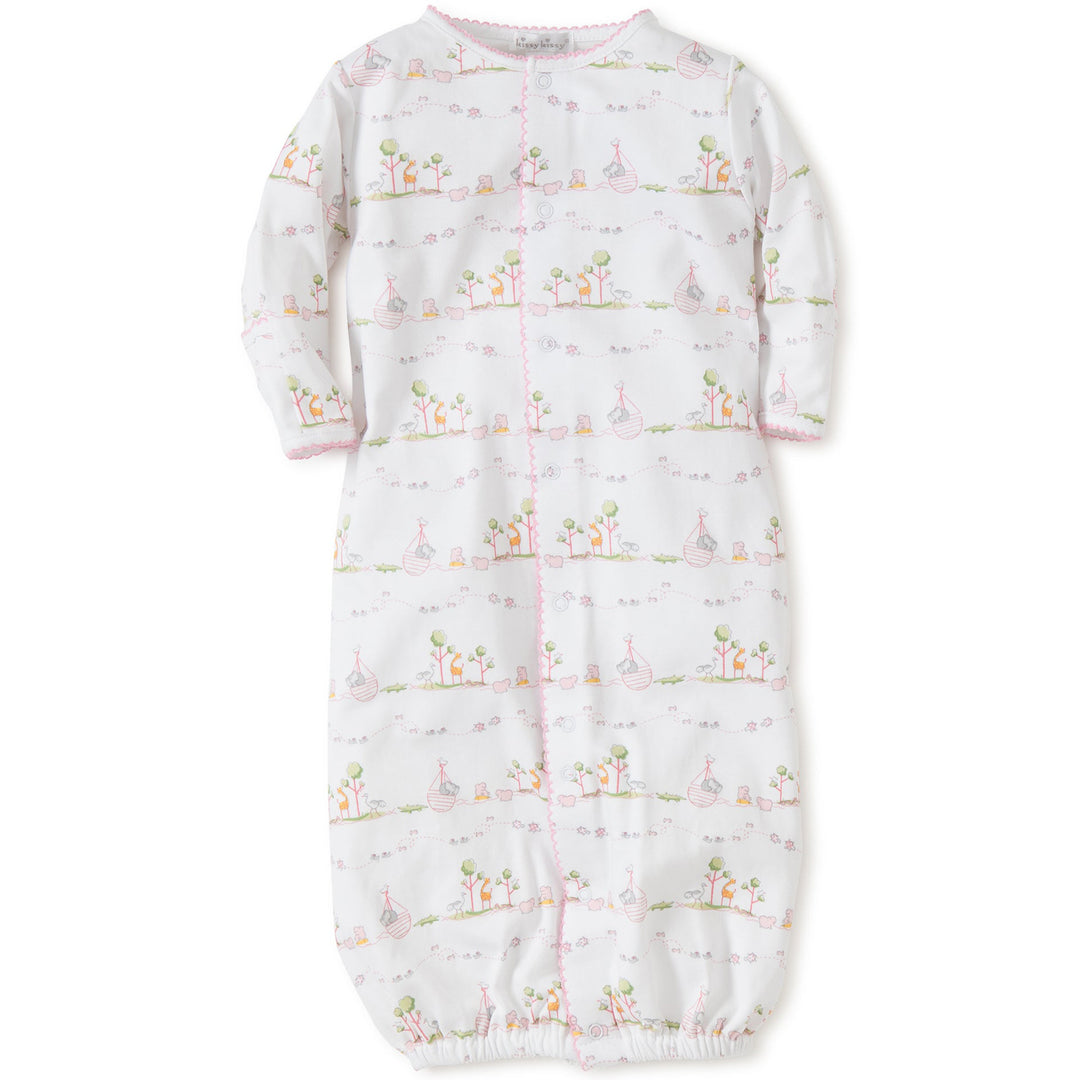 Noah's Print Convertible Gown - Pink