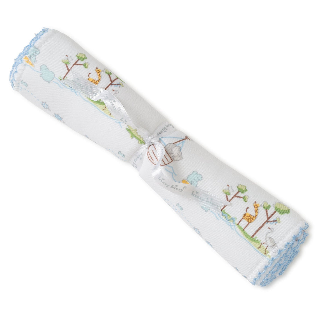 Noah's Print Burp Cloth - Blue