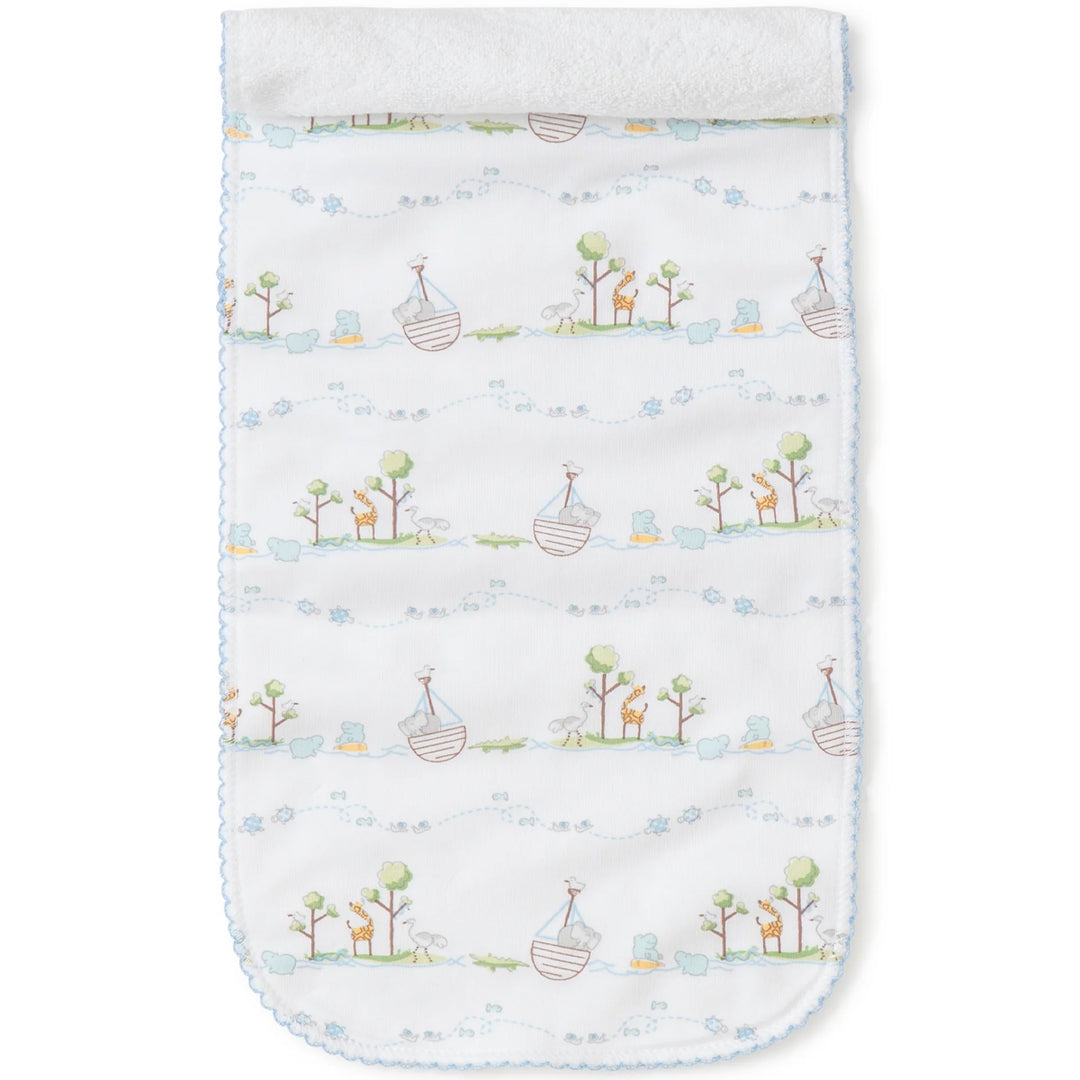Noah's Print Burp Cloth - Blue