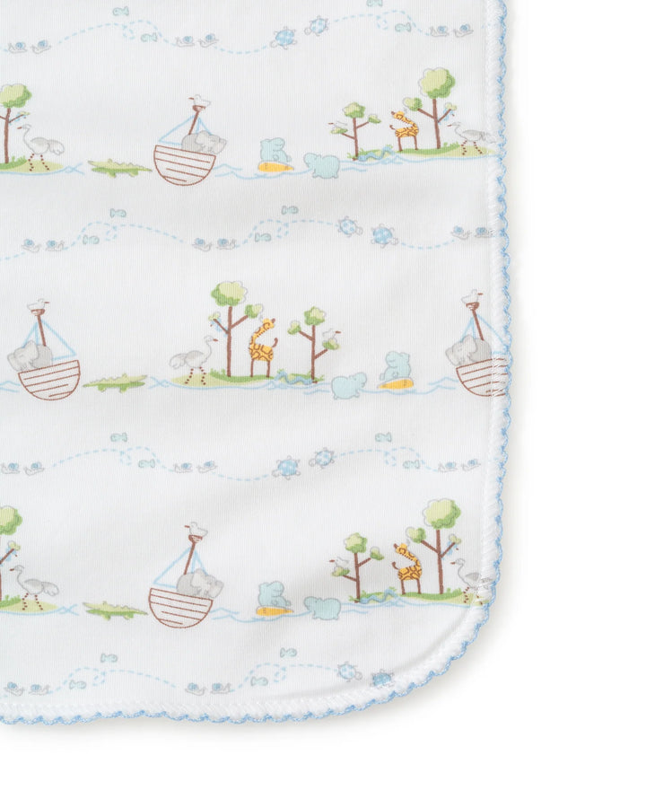 Noah's Print Burp Cloth - Blue