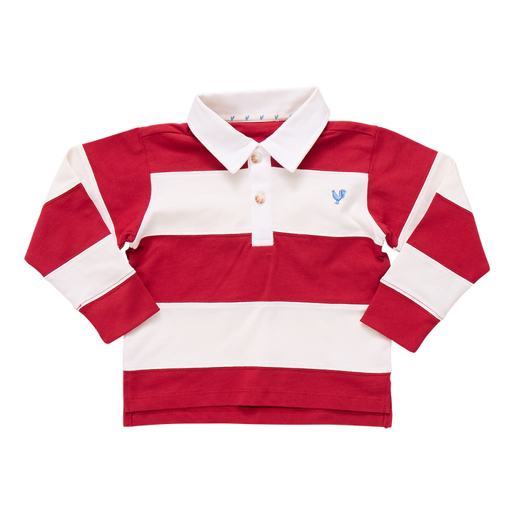 Boys Albert Rugby Shirt - Red & White