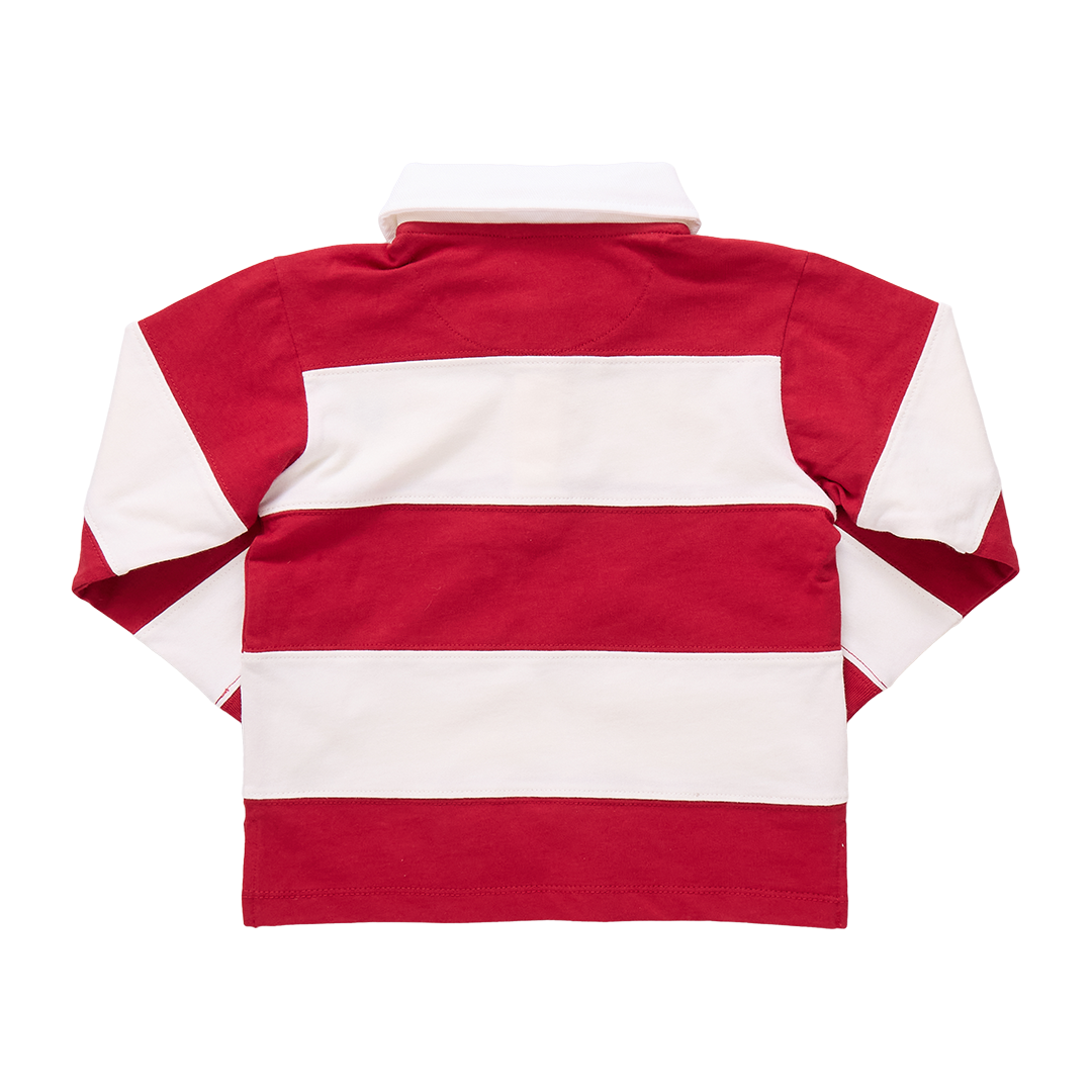 Boys Albert Rugby Shirt - Red & White