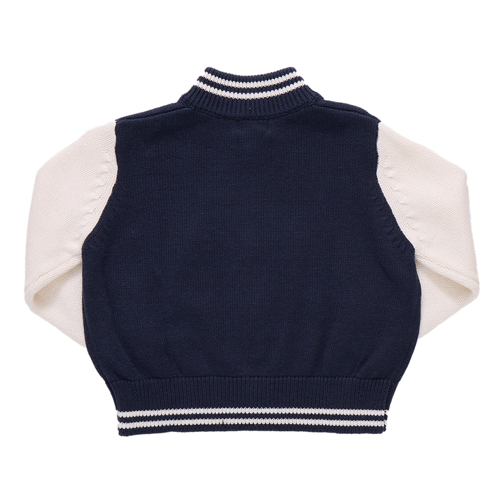 Boys Varsity Zip Sweater - Navy