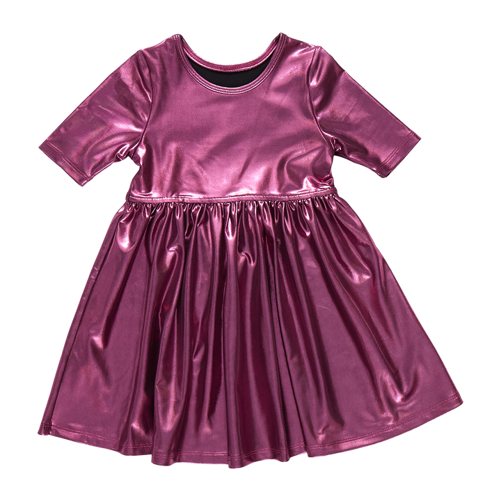 Girls Lame Steph Dress - Pink