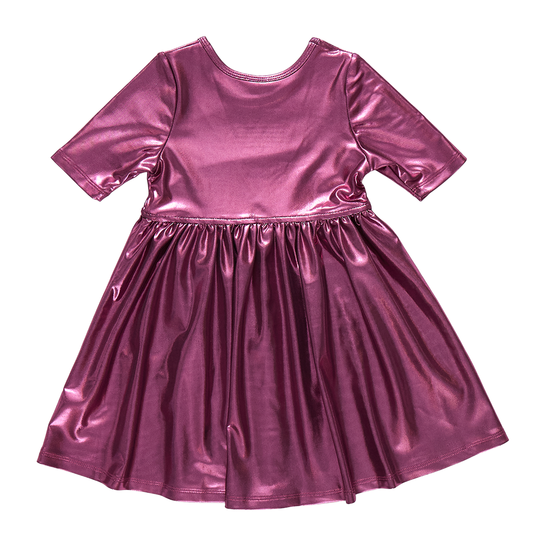 Girls Lame Steph Dress - Pink