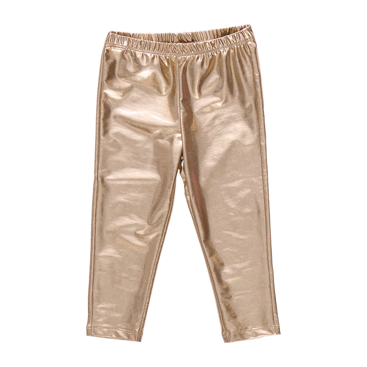 Girls Lame Legging - Light Gold