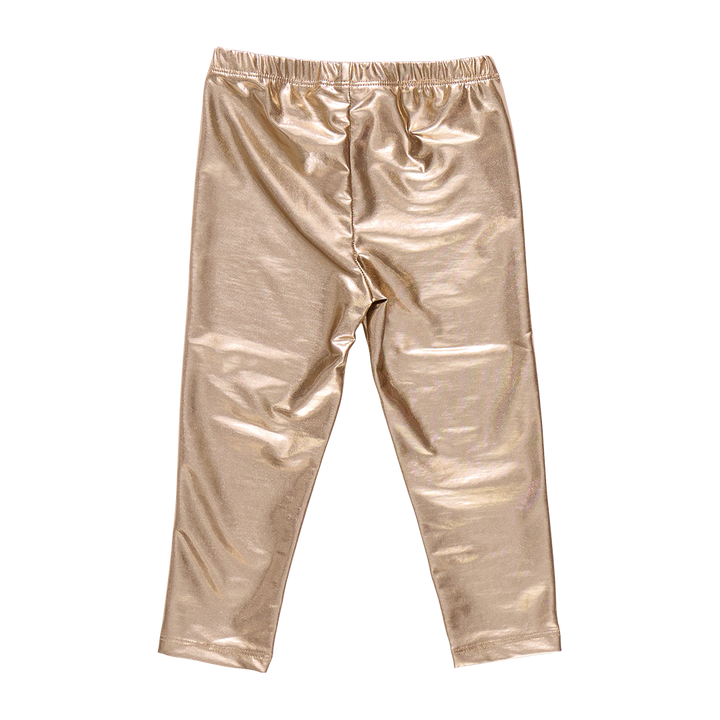Girls Lame Legging - Light Gold