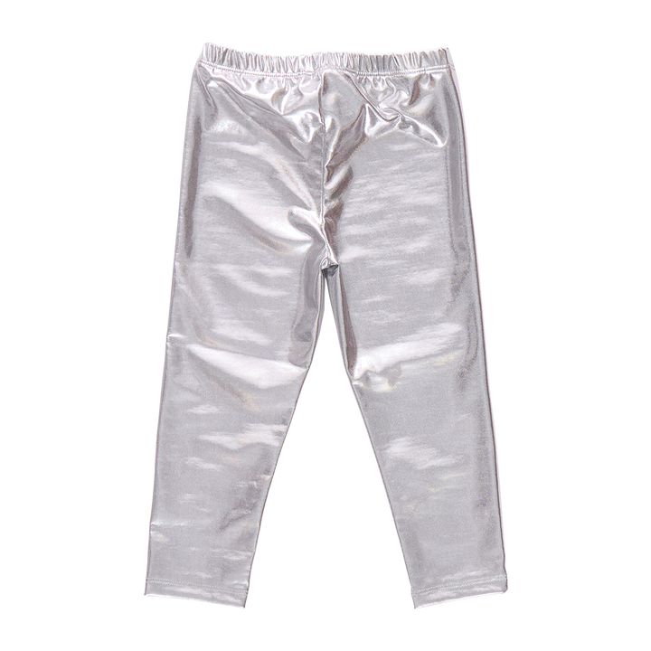 Girls Lame Legging - Silver