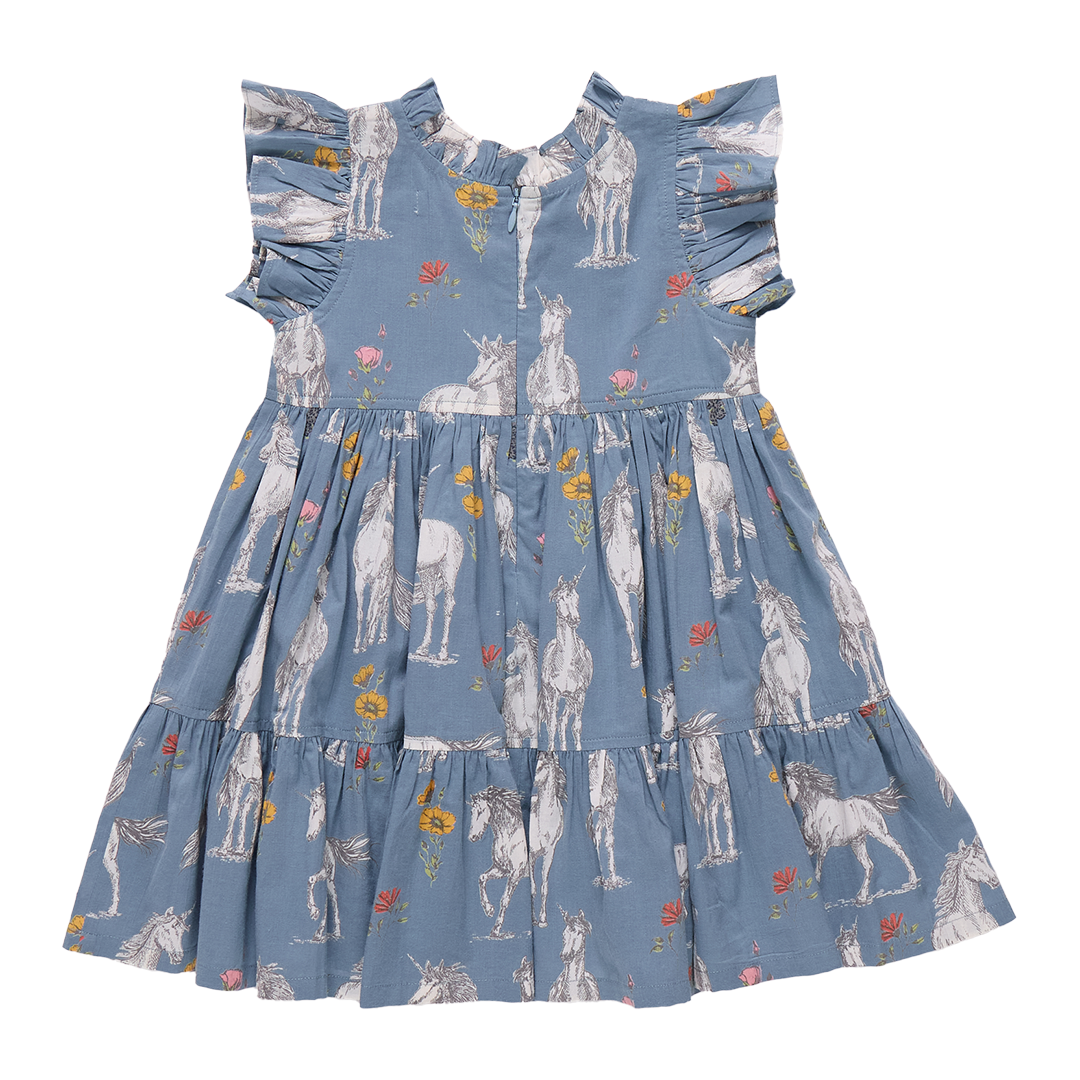 Girls Jennifer Dress - Unicorn Field