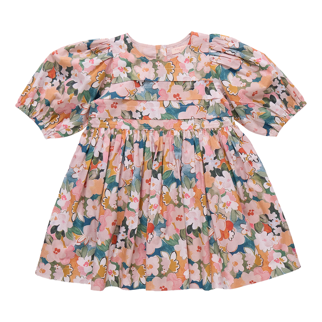 Girls Evelyn Dress - Watercolor Floral