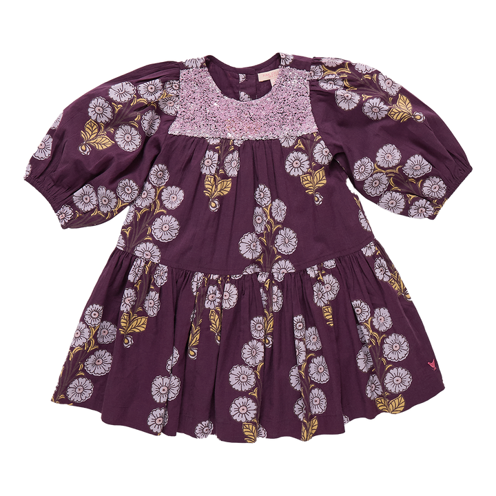 Girls Fiona Dress - Plum Buttercup Floral