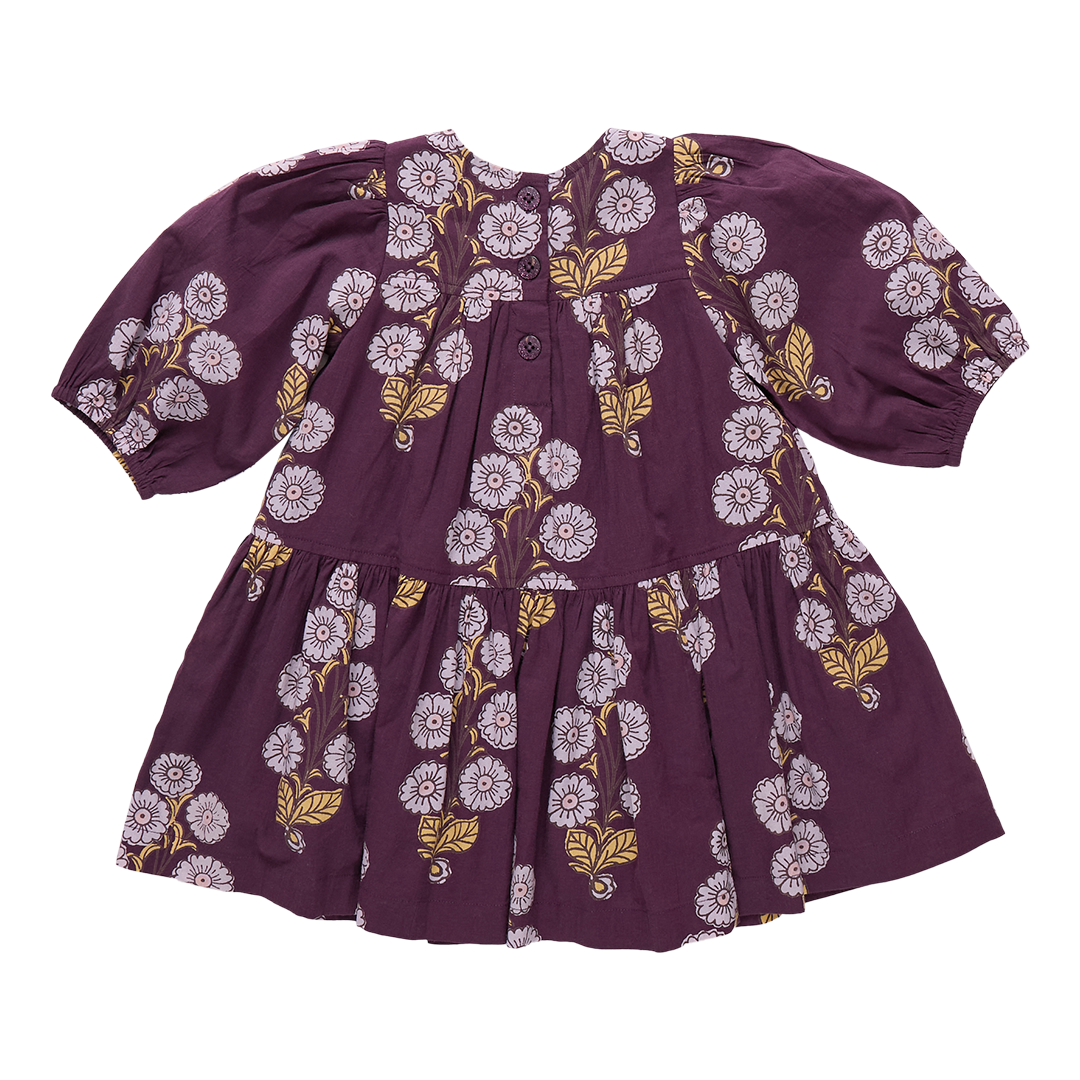 Girls Fiona Dress - Plum Buttercup Floral