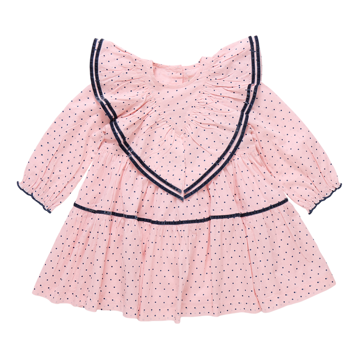 Girls Raphaela Dress - Strawberry Cream Polka Dot